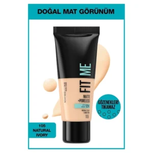 Fit Me Matte+poreless Fondöten - 105 Natural Ivory