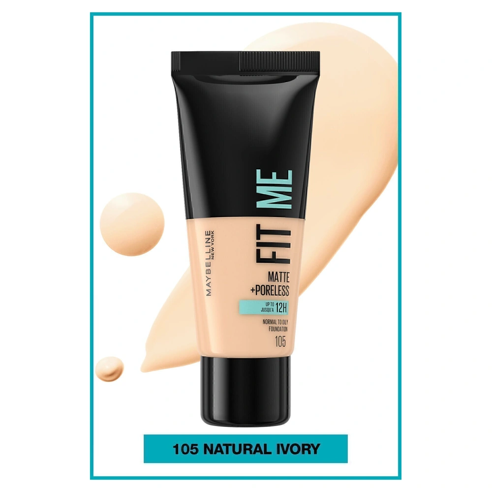 Fit Me Matte+poreless Fondöten - 105 Natural Ivory - Görsel 2